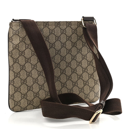 Gucci GG Supreme Monogram Small Flat Messenger Bag Dark Brown 3 of 10