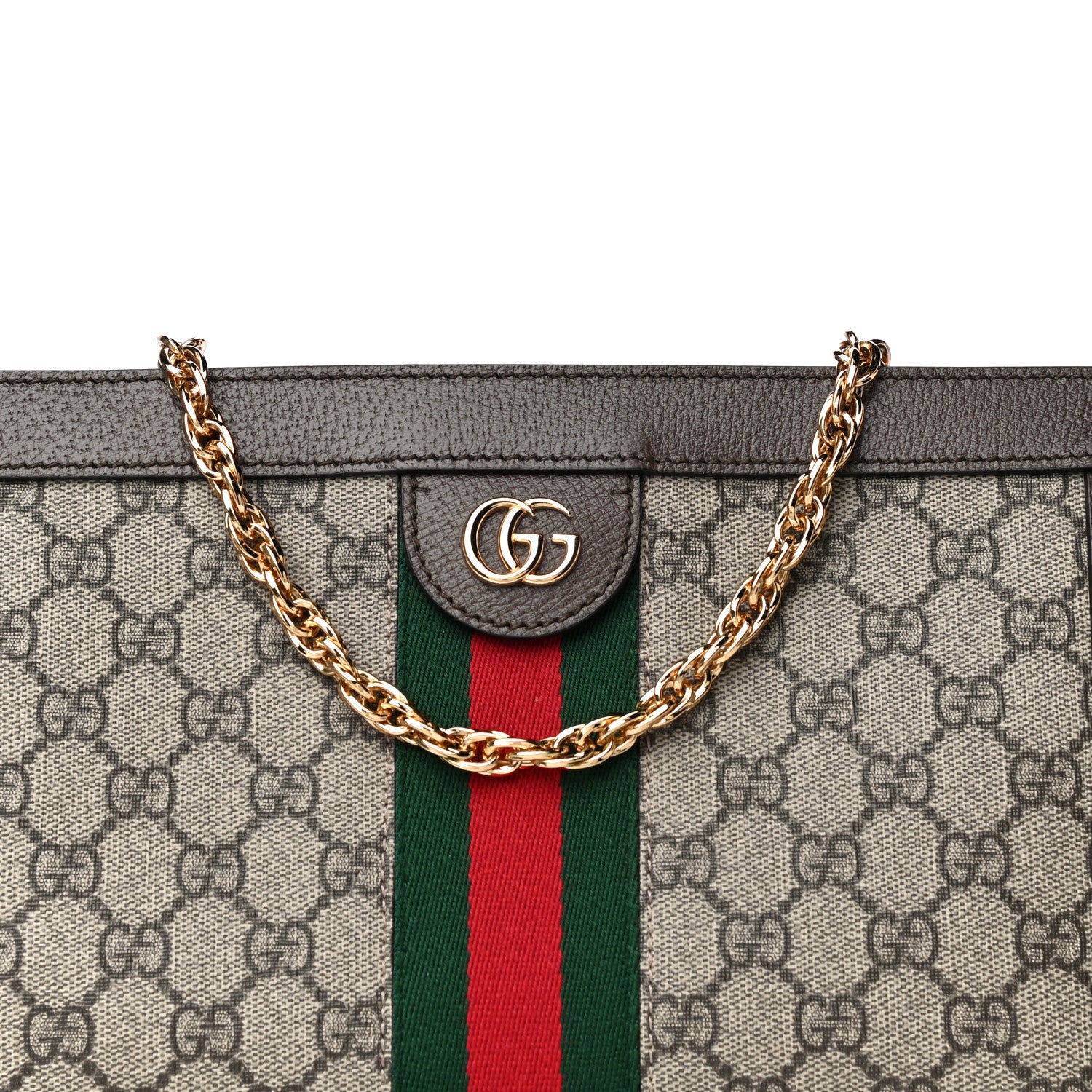 Gucci GG Supreme Monogram Web Small Ophidia Chain Shoulder Bag Brown 9 of 13