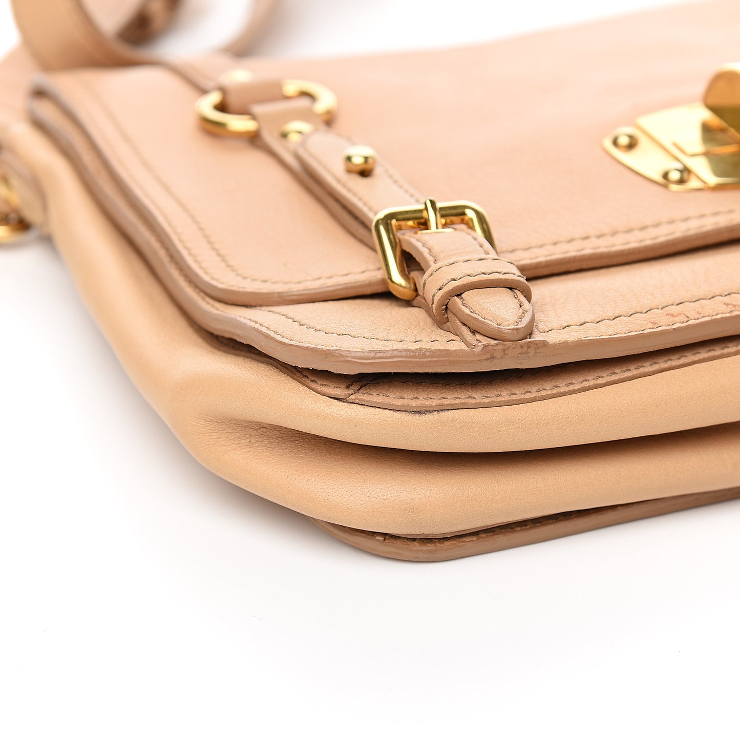 Cervo Flap Satchel Beige