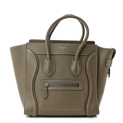 Celine Drummed Calfskin Micro Luggage Souris 1 of 15