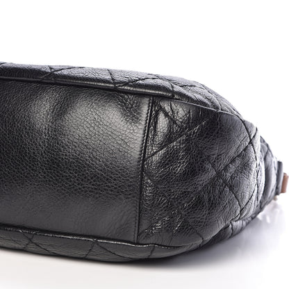 Chanel Glazed Calfskin On The Road Hobo Black 9 of 10