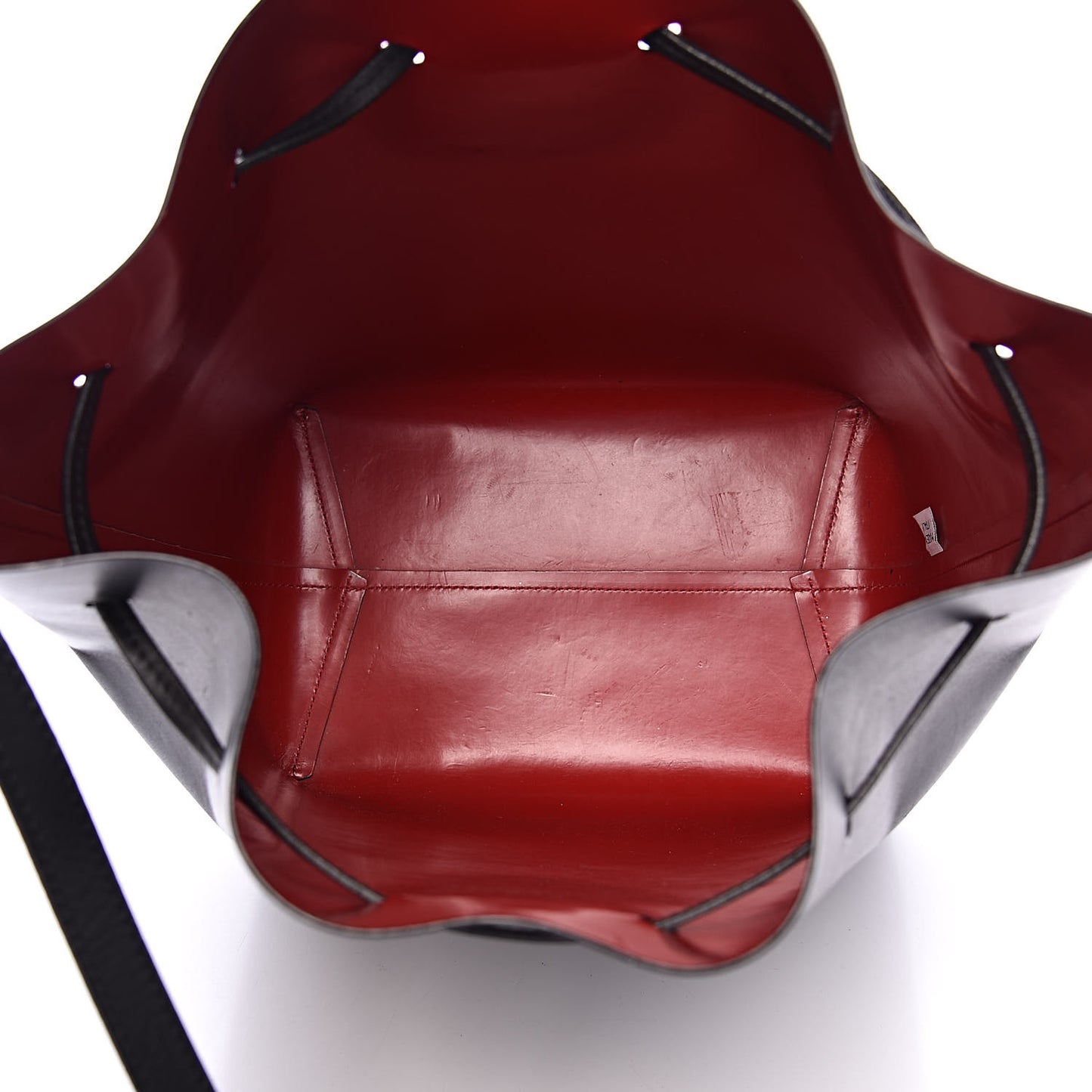 Vegetable Tanned Calfskin Bucket Bag Black Flamma