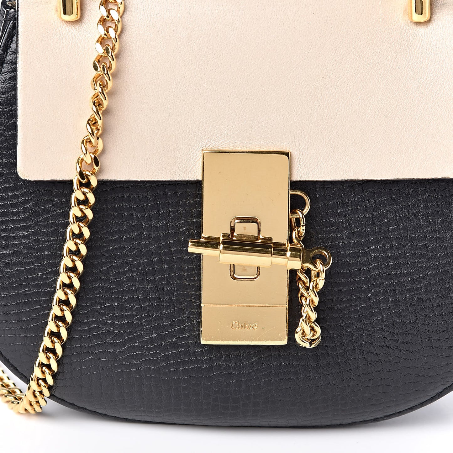Textured Calfskin Lambskin Nano Drew Shoulder Bag Black