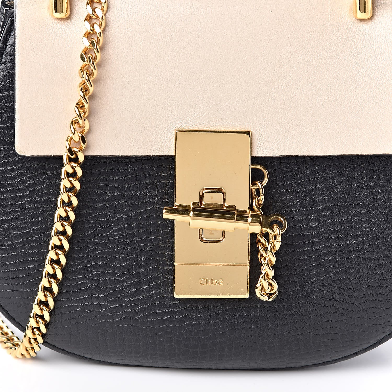 Chloe Textured Calfskin Lambskin Nano Drew Shoulder Bag Black 10 of 10