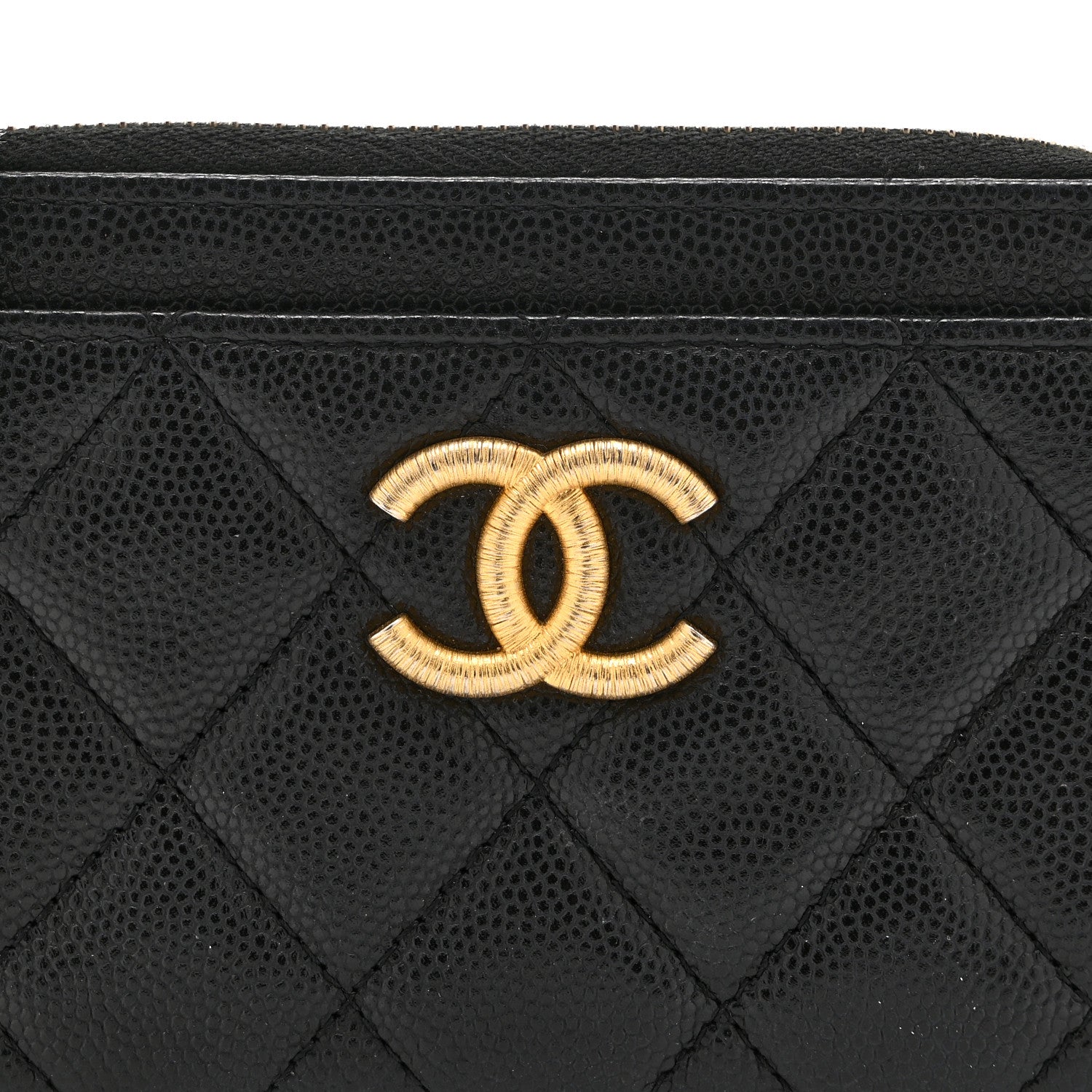 Chanel Caviar Quilted CC Zip Around Card Holder Black 8 of 10