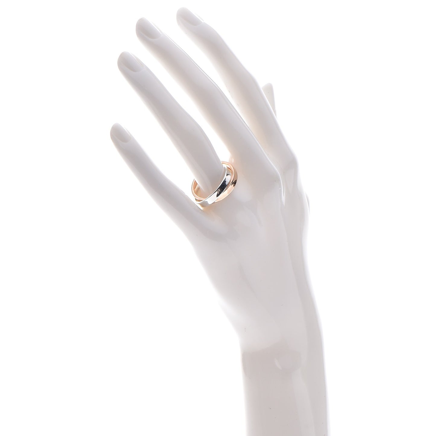 Sterling Silver 18K Rose Gold 1837 Interlocking Circles Ring 57 8