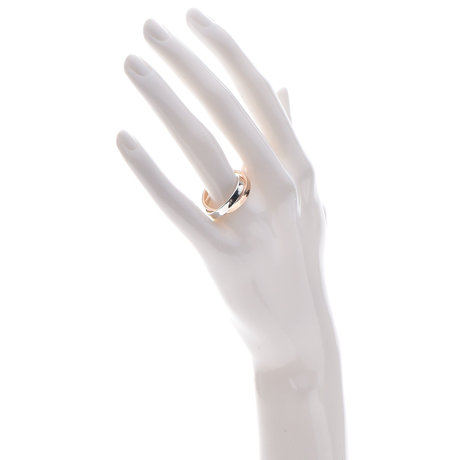 Tiffany Sterling Silver 18K Rose Gold 1837 Interlocking Circles Ring 57 8 2 of 7