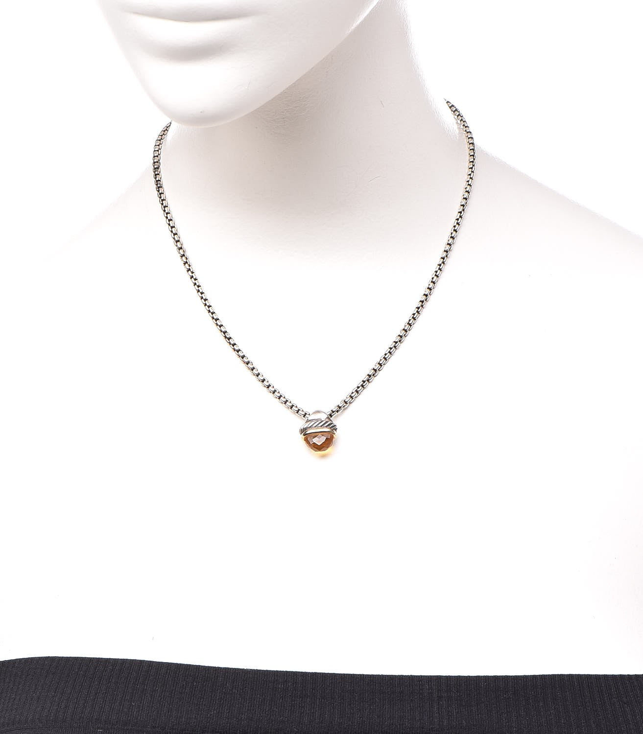 Sterling Silver 14K Gold 10mm Citrine Acorn Pendant