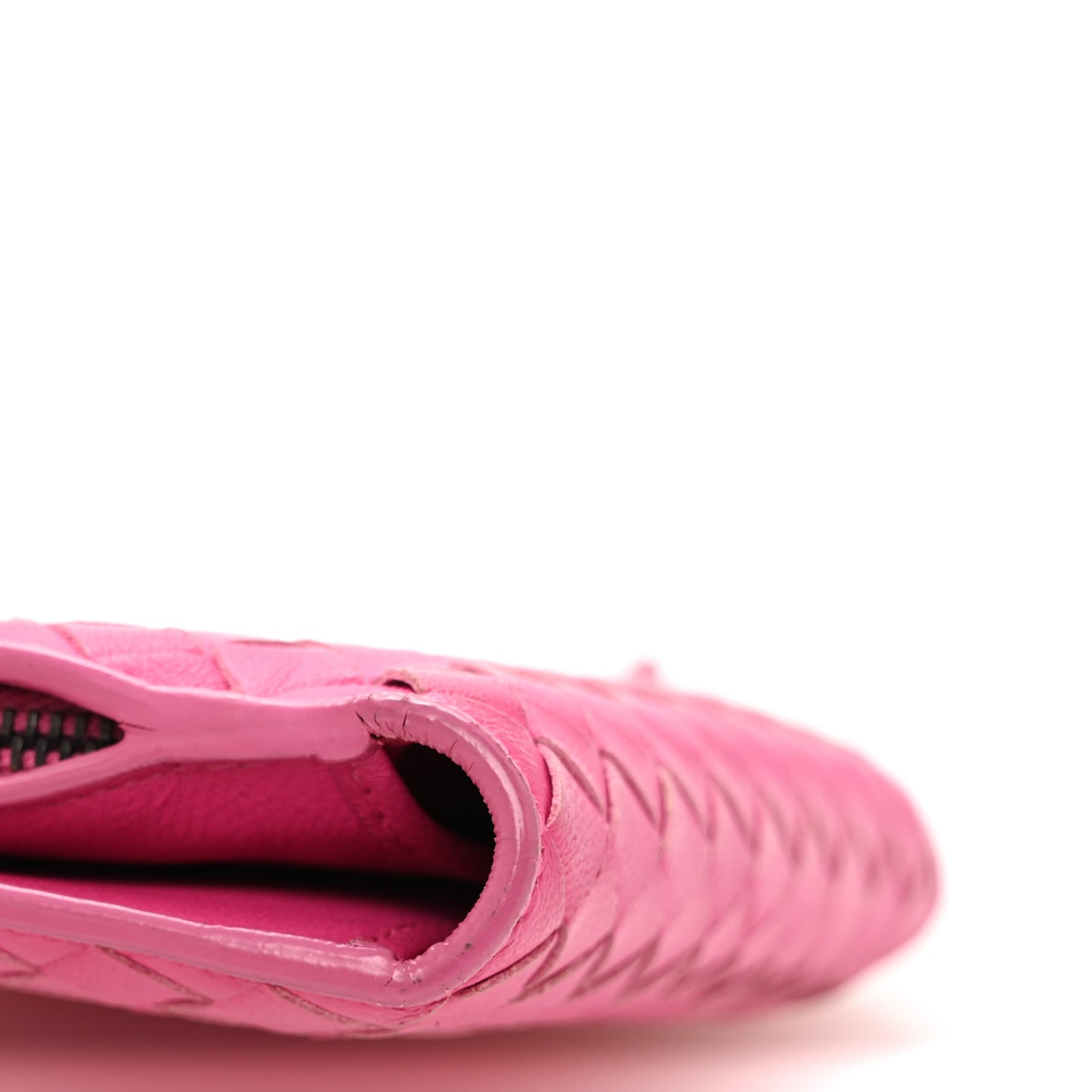 Nappa Intrecciato Mini Wallet Violet Fuxia