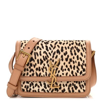 Saint Laurent Calfskin Hair Leopard Print Small Solferino Satchel Dust White 1 of 11