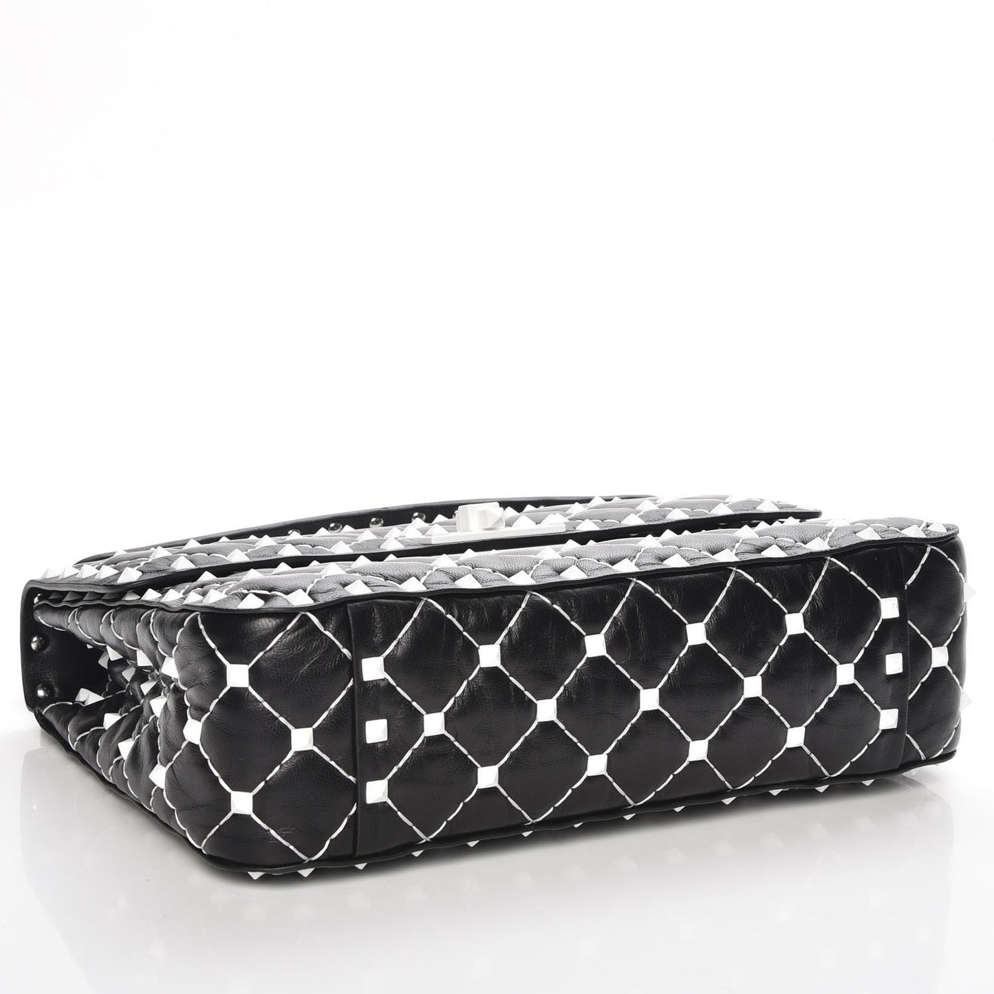 Lambskin Medium Free Rockstud Spike Shoulder Bag Black