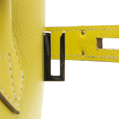 Hermes Epsom Candy Birkin 35 Lime Gris Perle 15 of 24