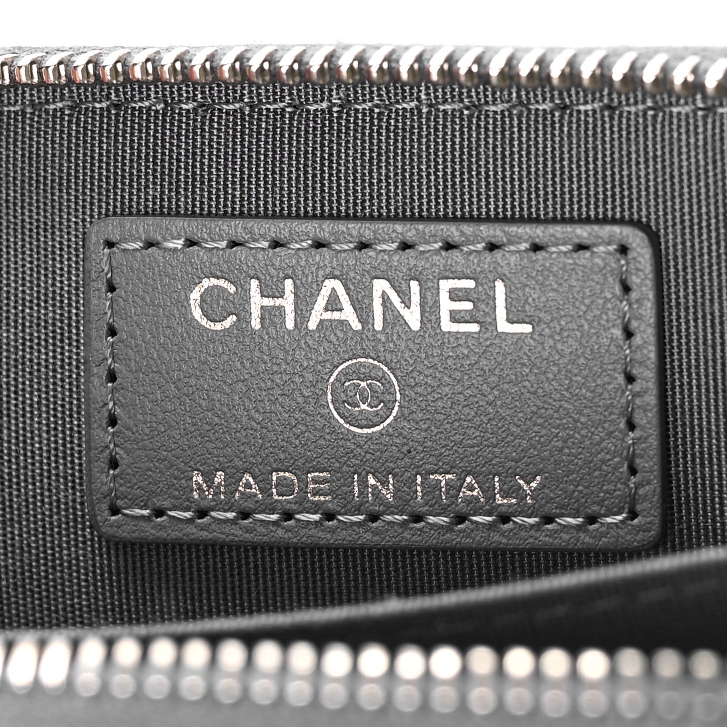 Lambskin Quilted Chanel 19 Zip Around Coin Purse Wallet Grey