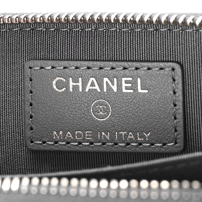 Chanel Lambskin Quilted Chanel 19 Zip Around Coin Purse Wallet Grey 6 of 9