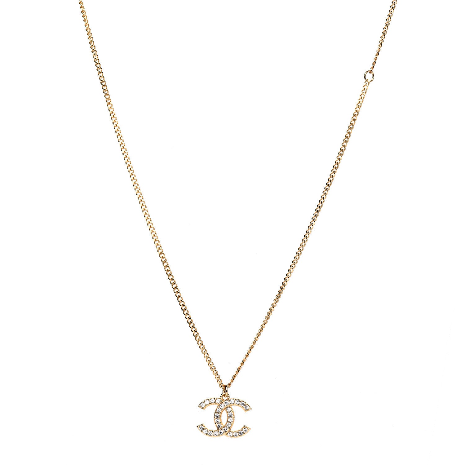Chanel Crystal CC Necklace Gold 1 of 4