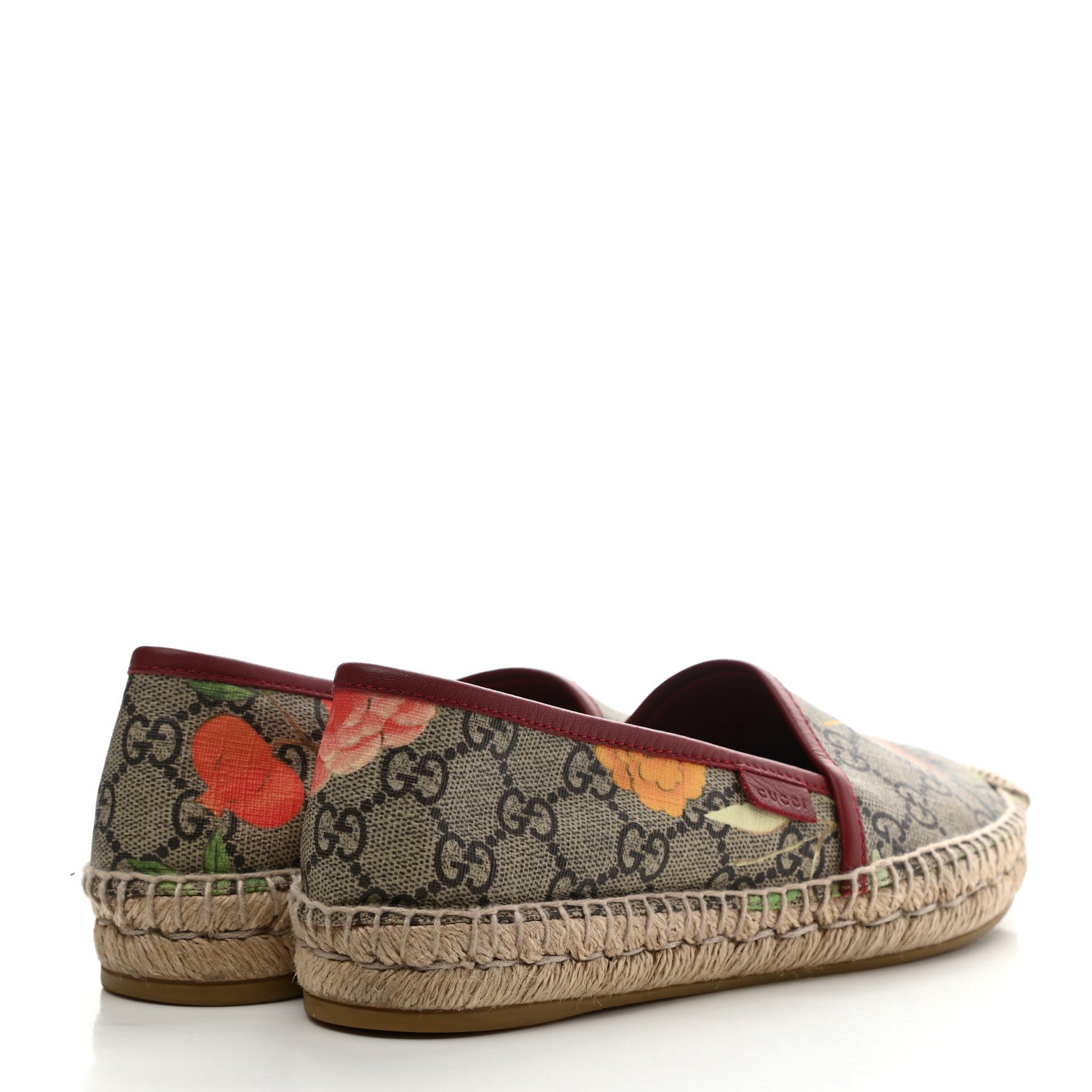 Gucci GG Supreme Monogram Tian Womens Espadrilles 35 Beige Multicolor Red 4 of 9