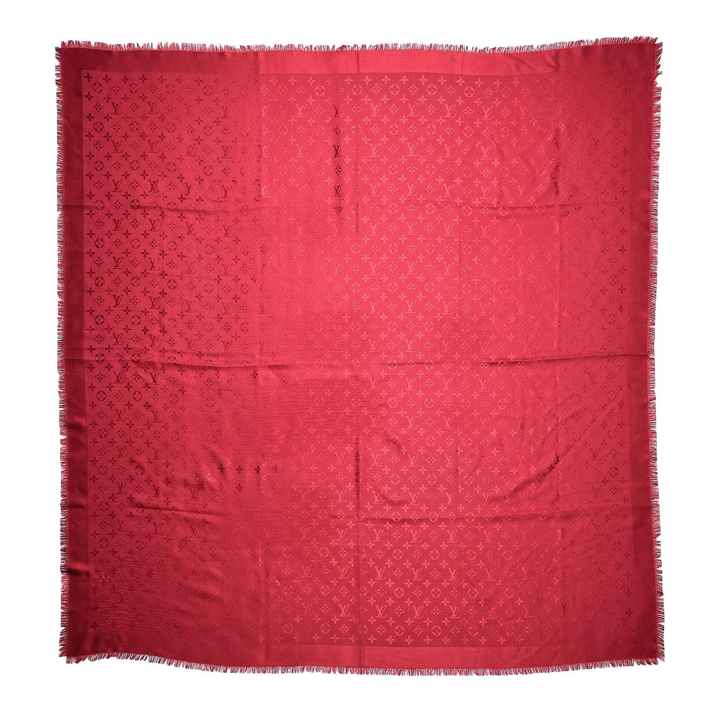 Silk Wool Monogram Shawl Pomme D'Amour