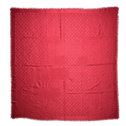 Louis Vuitton Silk Wool Monogram Shawl Pomme D'Amour 1 of 4