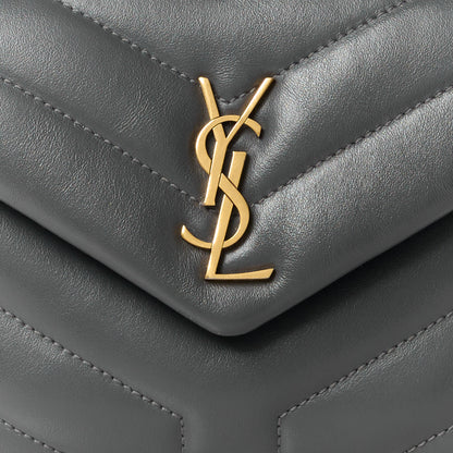 Saint Laurent Calfskin Y Quilted Monogram Toy Loulou Crossbody Bag Storm 9 of 11