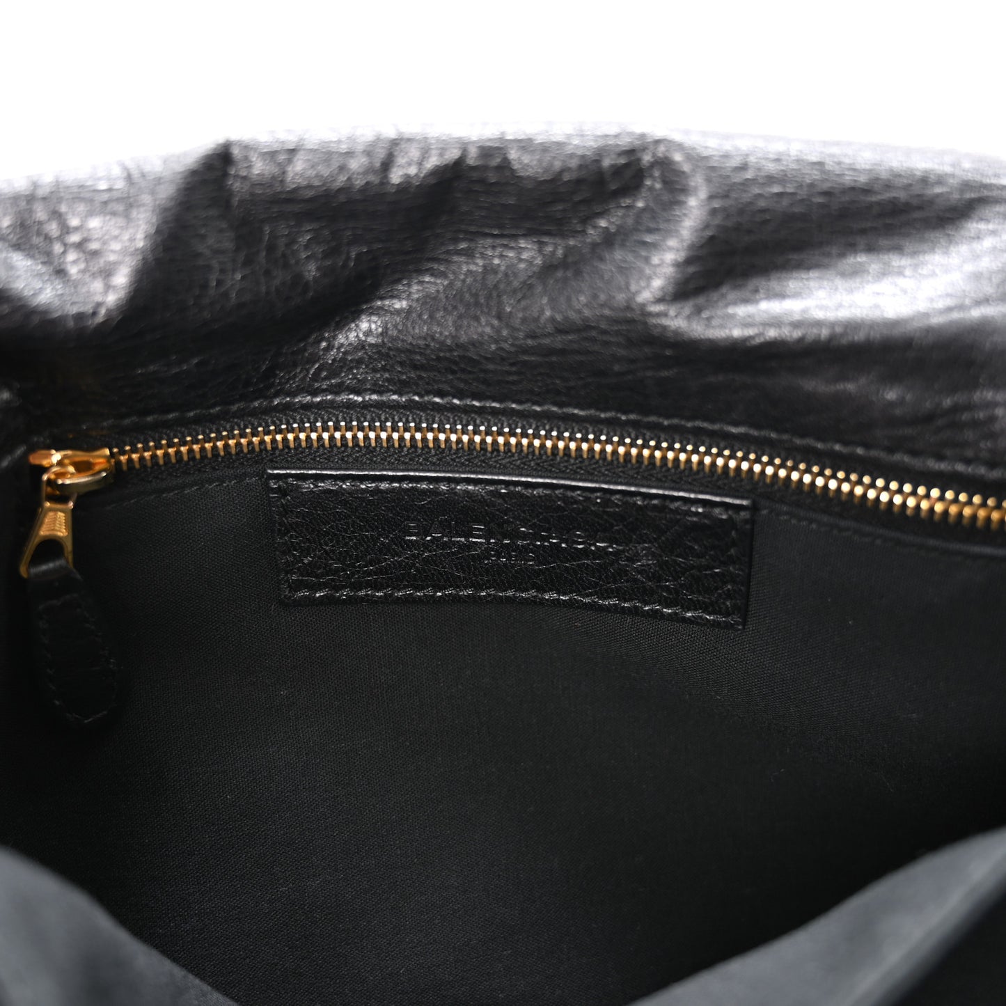 Agneau Giant 12 Gold Hardware Envelope Strap Clutch Black