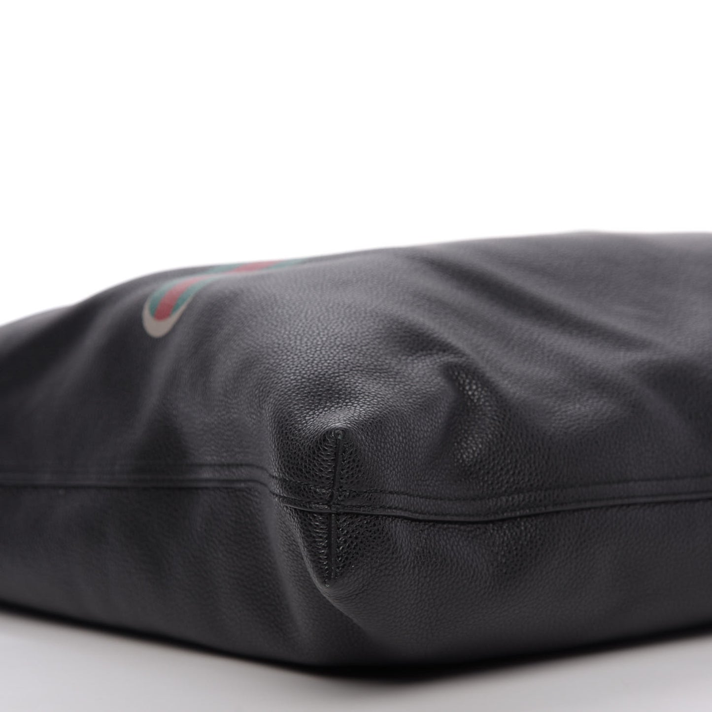 Calfskin Mens Logo Vertical Shopping Tote Black