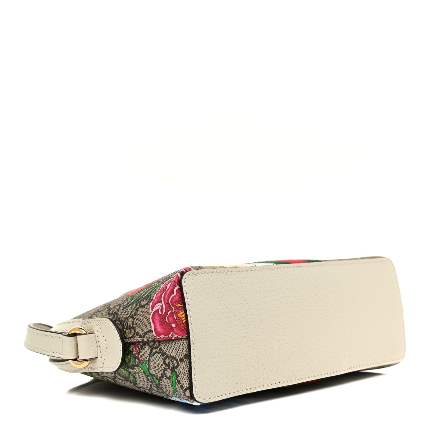 GG Supreme Monogram Flora Web GG Small Ophidia Dome Shoulder Bag White