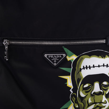 Prada X UNIVERSAL STUDIOS Tessuto Nylon Saffiano Frankenstein Drawstring Backpack Black 9 of 9