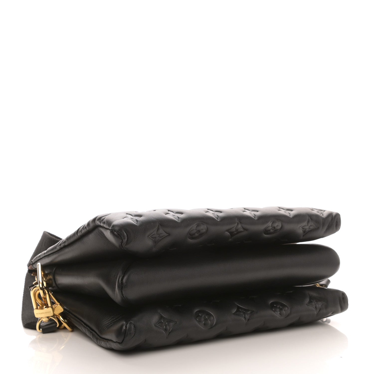 Louis Vuitton Lambskin Embossed Monogram Coussin PM Black 4 of 10
