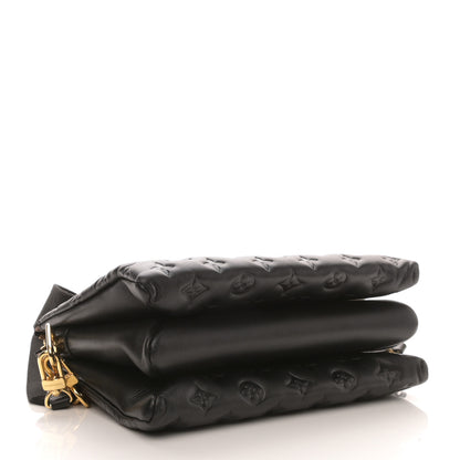 Louis Vuitton Lambskin Embossed Monogram Coussin PM Black 4 of 10