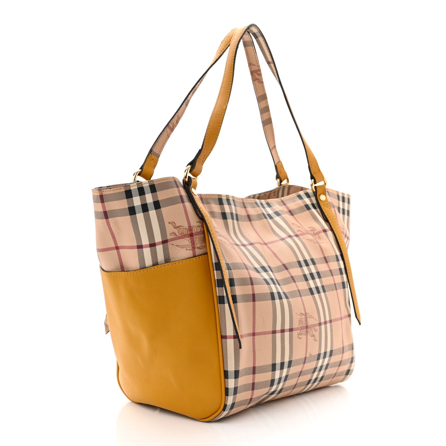 Burberry Haymarket Check Small Canterbury Tote Gold Freesia 2 of 10