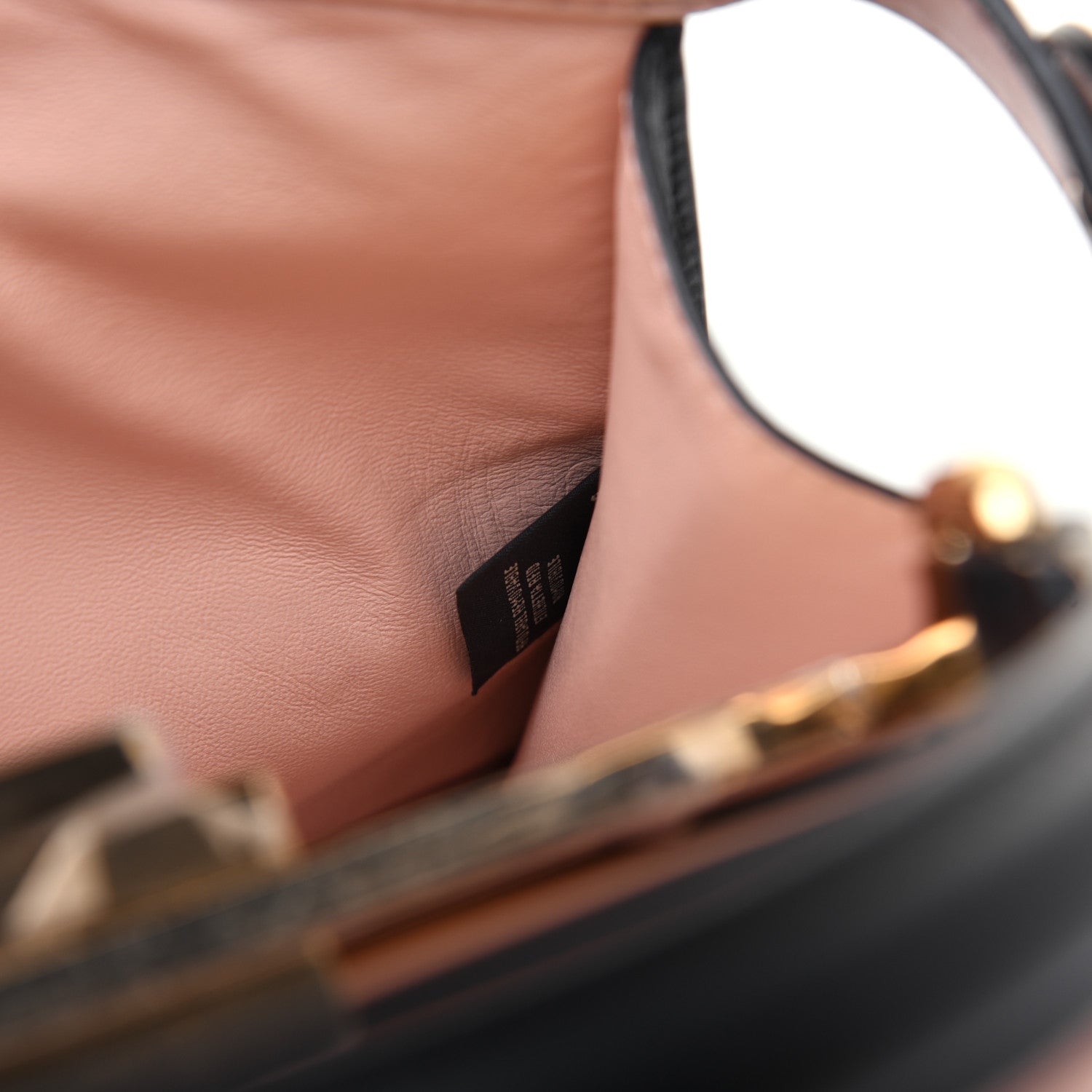 Fendi Vitello Seta Shiny Nappa Medium Peekaboo I SEE U Satchel Black Light Rose 11 of 25