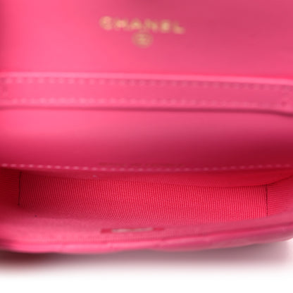 Chanel Lambskin Enamel Quilted Coco Hearts Clutch With Chain Pink 5 of 12