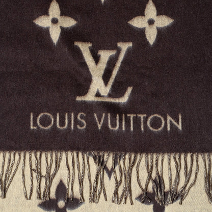 Louis Vuitton Cashmere Monogram Reykjavik Scarf Brown 1 of 5