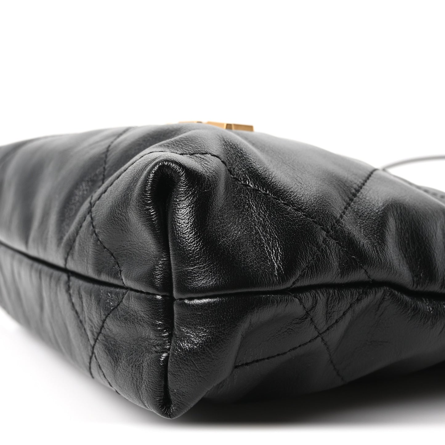 Shiny Calfskin Quilted Mini Chanel 22 Black