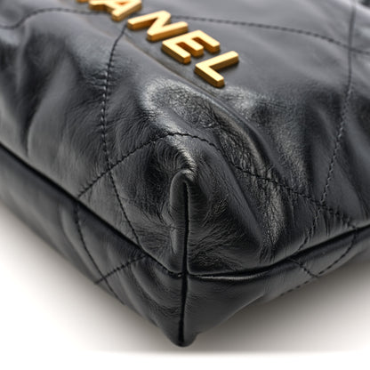 Chanel Shiny Calfskin Quilted Mini Chanel 22 Black 10 of 10