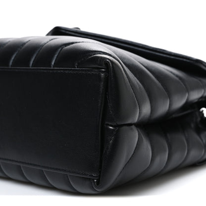 Saint Laurent Calfskin Y Quilted Monogram Monochrome Small Loulou Chain Satchel Black 10 of 11