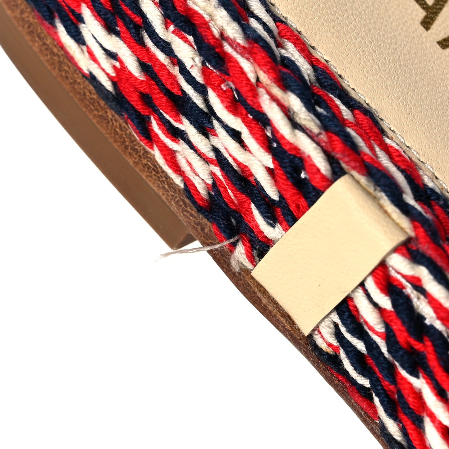 Cord CC Espadrille Slip On Sandals 36 Red Blue White