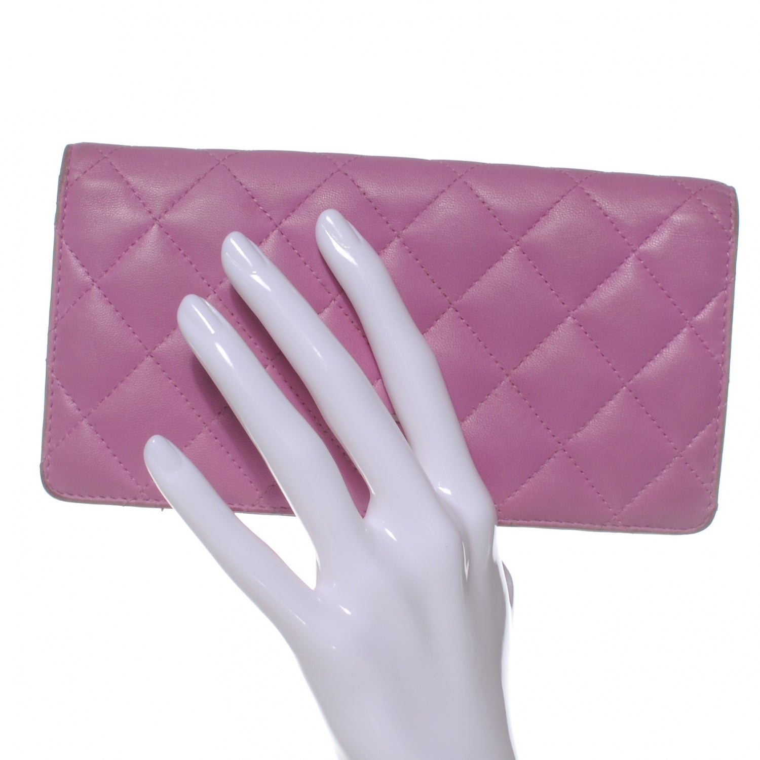Chanel Lambskin Quilted Yen Wallet Violet 2 of 7
