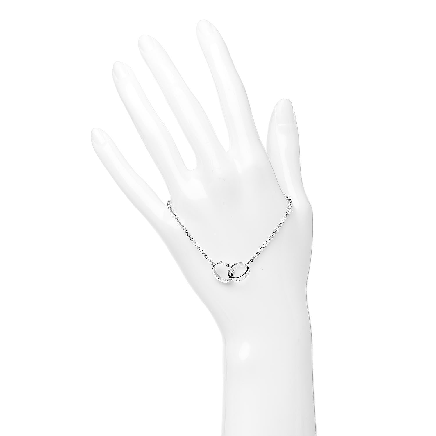 Cartier 18K White Gold Interlocking LOVE Bracelet 2 of 5