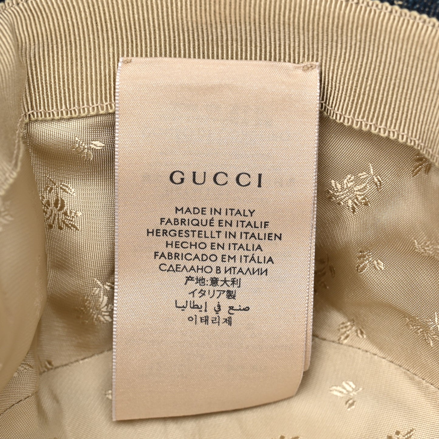 Washed Jacquard Denim Nappa GG Monogram Oscar Bucket Hat M Denim Cuir