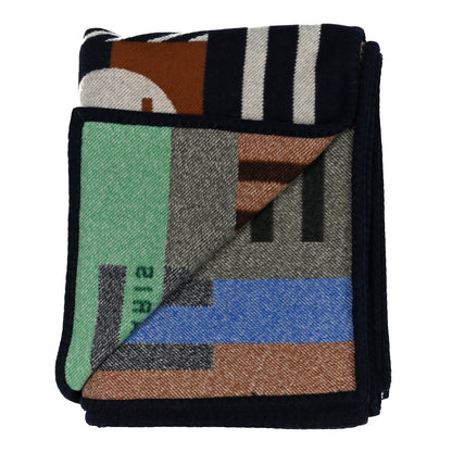 Hermes Wool Cashmere Avalon Enigmatic Blanket Navy 2 of 5