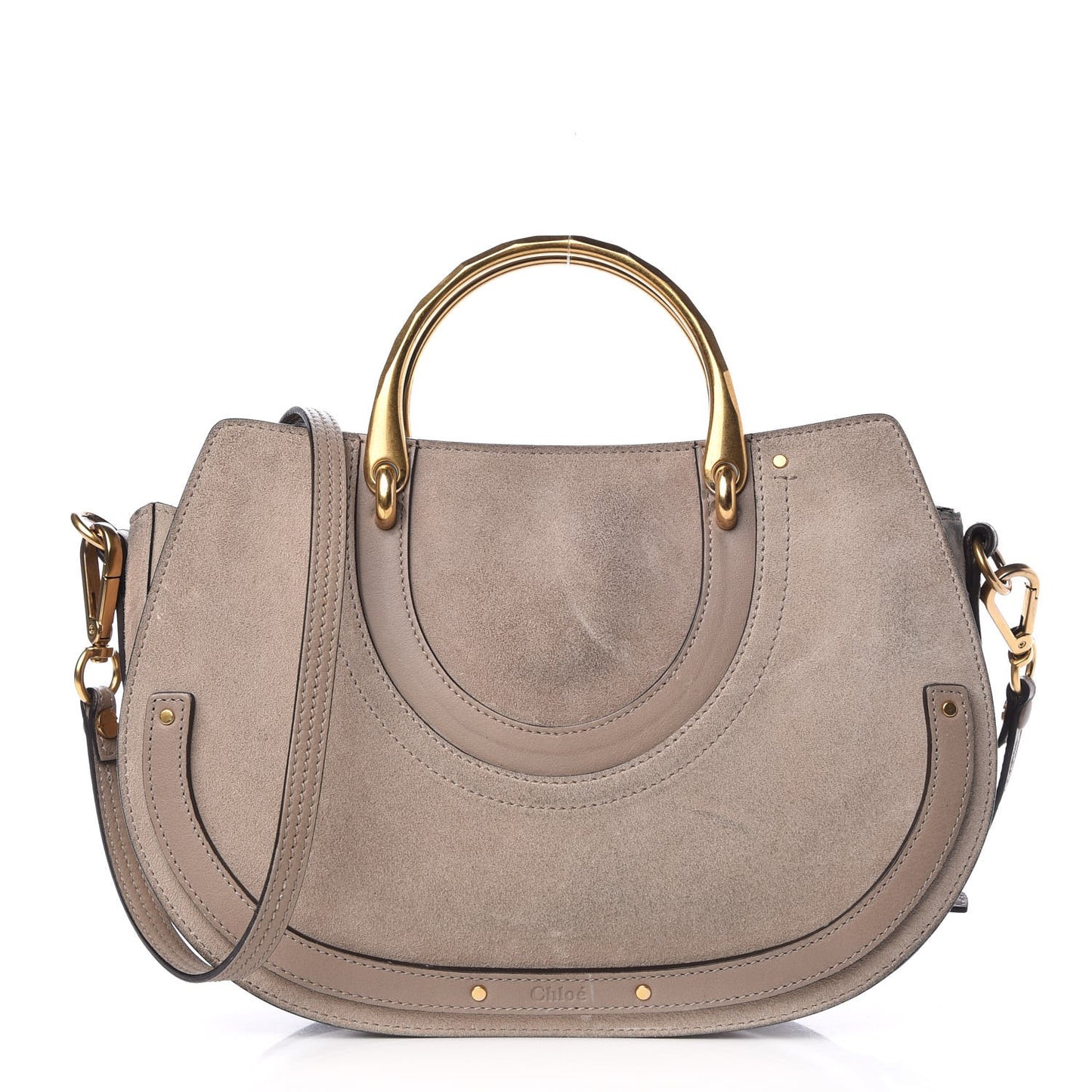 Calfskin Suede Medium Pixie Bag Motty Grey