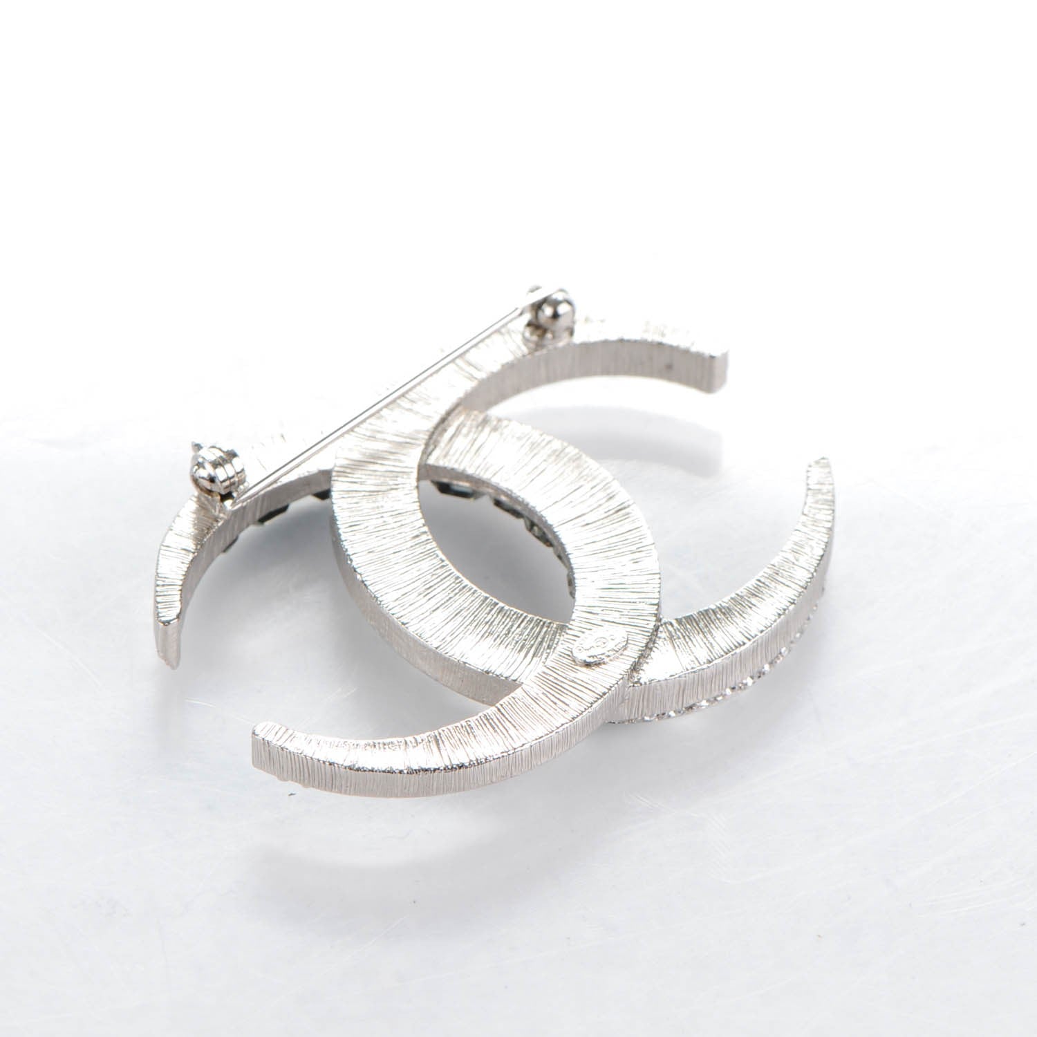 Chanel Baguette Crystal CC Brooch Silver 4 of 5