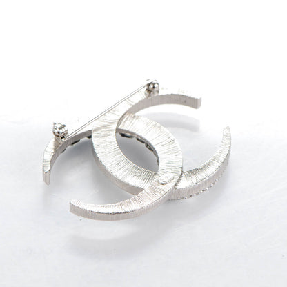 Chanel Baguette Crystal CC Brooch Silver 4 of 5