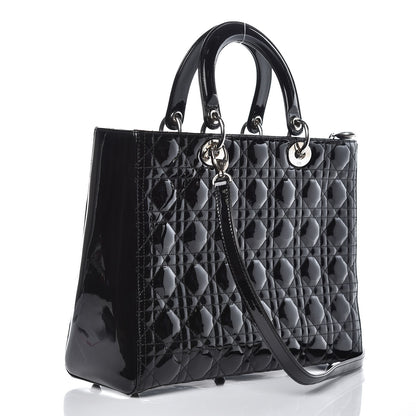 Christian Dior Patent Cannage Large Lady Dior Black 3 of 10