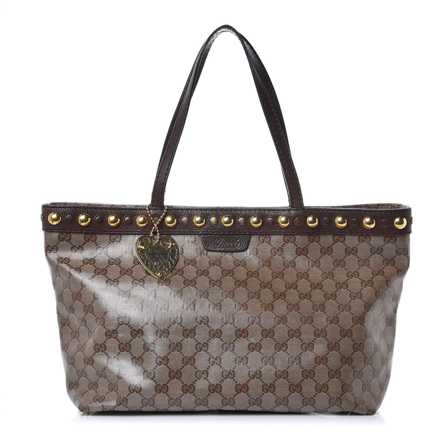Gucci Crystal Monogram Medium Babouska Shopping Tote Dark Brown 1 of 11