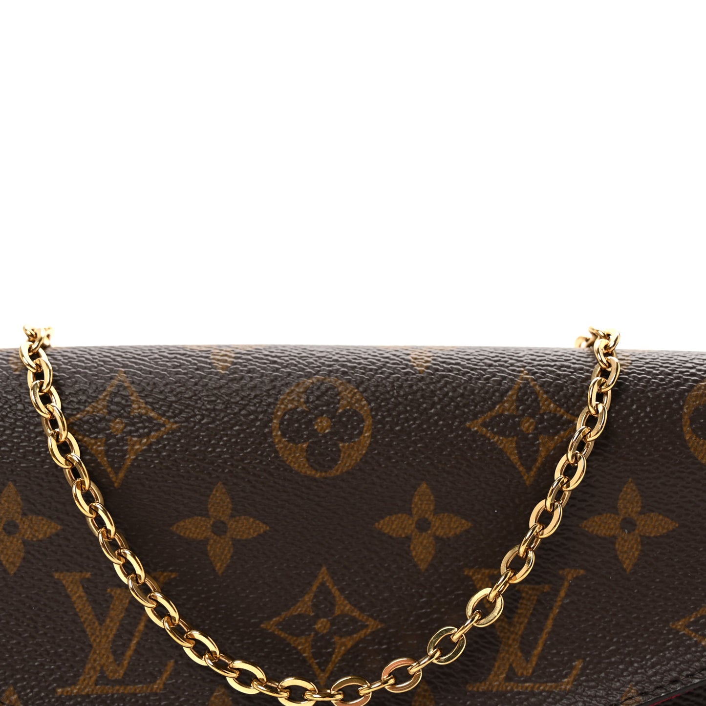 Monogram Pochette Felicie Chain Wallet Fuchsia