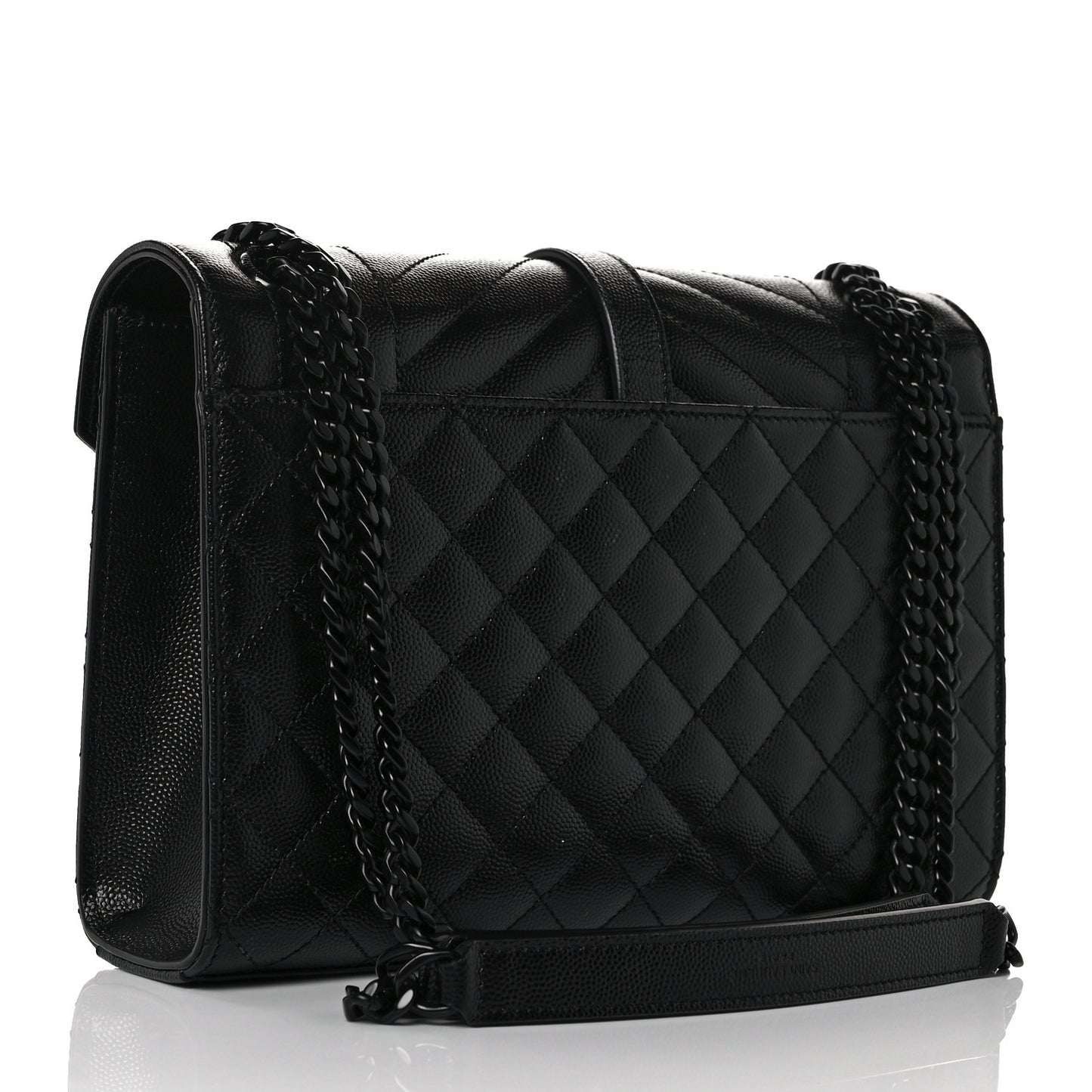 Grain De Poudre Textured Mixed Matelasse Triquilt Medium Monogram Satchel Black