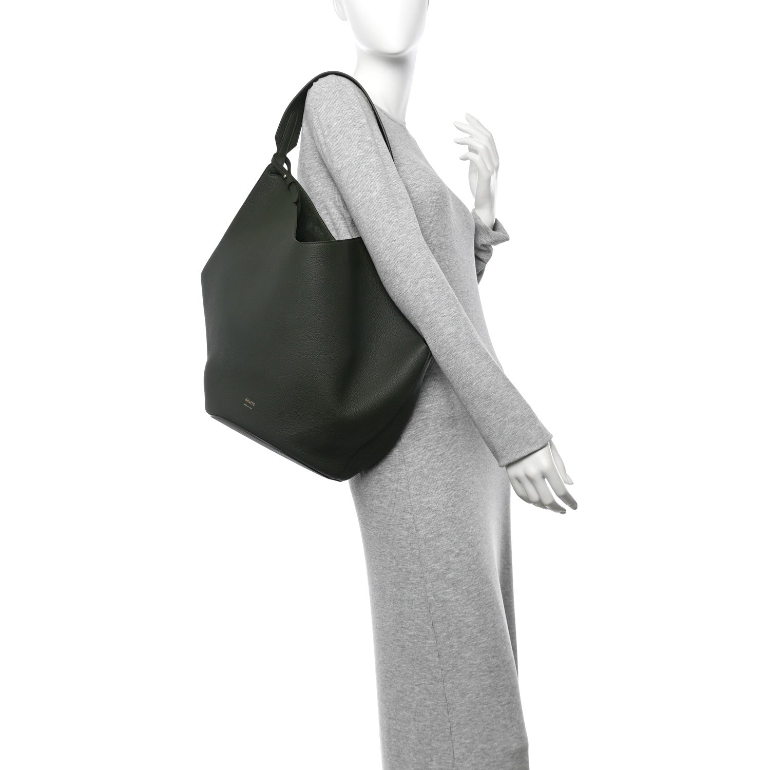 Khaite Pebbled Sport Calfskin Medium Lotus Tote Bottle Green 2 of 10