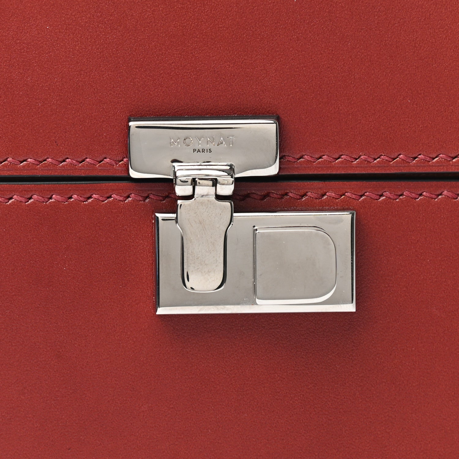 Moynat Calfskin Mini Vanity Case Clutch Scarlet Red 8 of 10